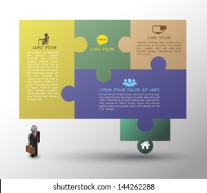 Speech jigsaw puzzle template / can be used for infographics / numbered banners / horizontal cutout lines / graphic or website layout vector / business concept