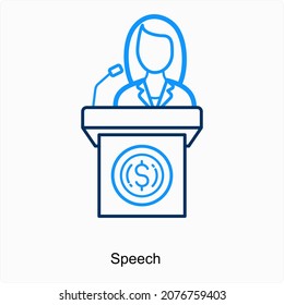 Speech or Lecture Icon Concept