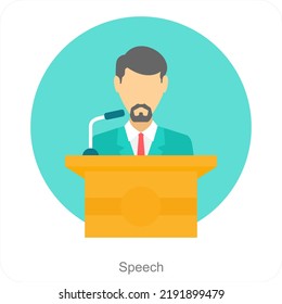 Concepto De Icono De Voz Y Conferencia