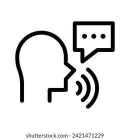gráfico vectorial de ilustración de icono de línea de voz. Ilustración de elemento simple gráfico vectorial, adecuado para aplicaciones, sitios web y presentaciones aisladas en fondo blanco