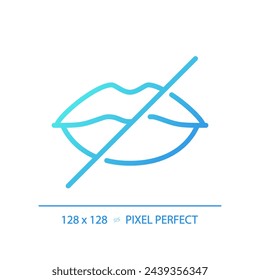 Speech loss gradient linear vector icon. Disabled person, medical condition. Articulation rehabilitation. Special needs. Thin line color symbol. Modern style pictogram. Vector isolated outline drawing