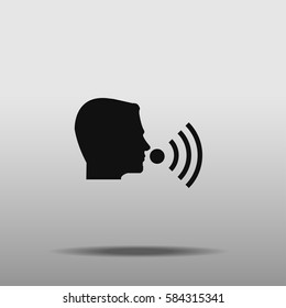 Speech man icon. Speak vector