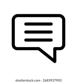 Icono de contorno de burbuja de mensaje de voz