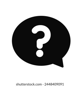Speech message bubble with question mark. Chat bubble vector illustration. Conversation, communication, faq help