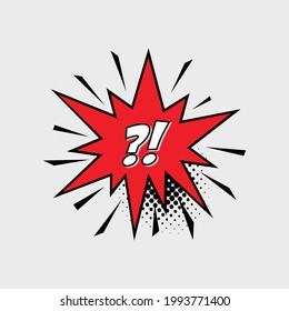 speech message bubbles with question and exclamation marks. Stock vector illustration isolated on white background.