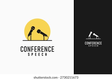 Speech mic logo symbol icon design