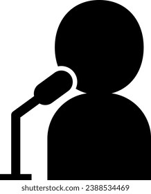 Speech Microphone and Person Isolated Vector Icon