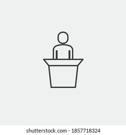 speech on podium vector icon presidential address