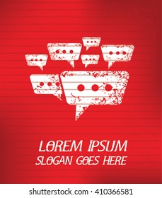 Speech on red background,poster grunge design