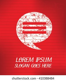 Speech on red background,poster grunge design