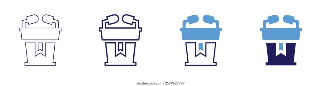 Speech organization icon in 4 different styles. Thin Line, Line, Bold Line, Duotone. Duotone style. Editable stroke.