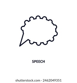 icono de esquema de voz.  Ícono de línea delgada de inteligencia artificial y colección de tecnología futura. Vector editable aislado sobre fondo blanco