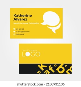 Speech Pathologist And Teacher Business Card