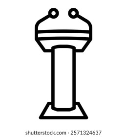 Speech Podium Vector Line Icon Design