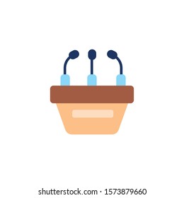 speech podium vote flat style icon vector illustration design