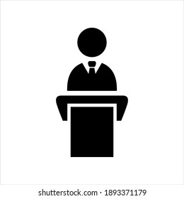 Speech presentation icon vector graphic illustration