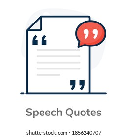 Speech quotes vector in editable style, inverted commas