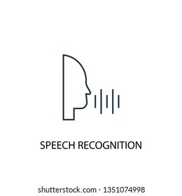 Speech Recognition concept line icon. Simple element illustration. Speech Recognition concept outline symbol design. Can be used for web and mobile UI/UX