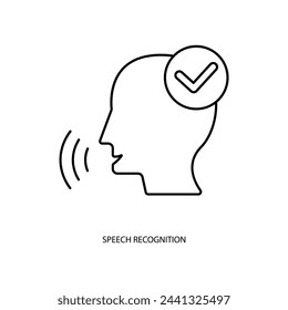 speech recognition concept line icon. Simple element illustration. speech recognition concept outline symbol design.