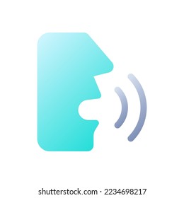 Speech recognition flat gradient two-color ui icon. Speech to text. Voice control software. Simple filled pictogram. GUI, UX design for mobile application. Vector isolated RGB illustration