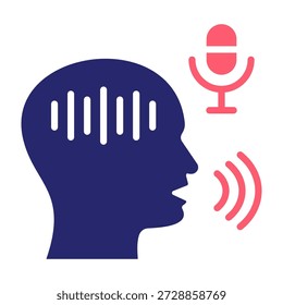 Icono de reconocimiento de voz Color Relleno Estilo Ilustración vectorial