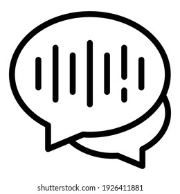 Speech recognition icon. Outline speech recognition vector icon for web design isolated on white background