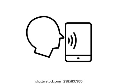 icono de reconocimiento de voz. icono relacionado con dispositivo, inteligencia artificial. estilo de icono de línea. diseño de vector simple editable