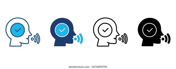 Ícone De Reconhecimento De Fala Definido Com Vários Estilos. Ilustração de vetor