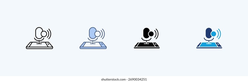 Reconocimiento de voz Icono múltiple Ilustración Vector