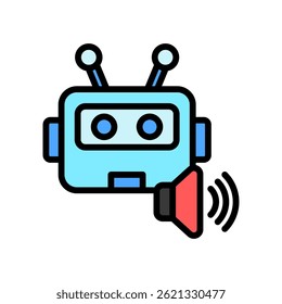 Cor de contorno do Reconhecimento de Fala, mini ícone de ilustração. use para conceito moderno, impressão, interface do usuário, kit UX, desenvolvimento de web e aplicativos. Vetor EPS 10, relacionado com inteligência artificial, tema de tecnologia