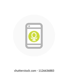 speech recognition in smartphone, vector icon