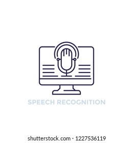 speech recognition vector line icon