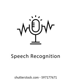 Speech Recognition Vector Line Icon 