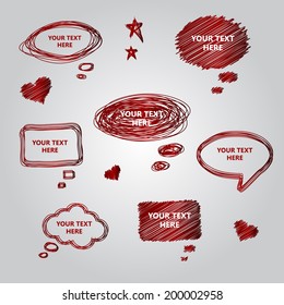Speech red collection. Vector element for you design.