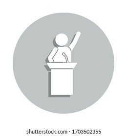 a speech from the rostrum badge icon. Simple glyph, flat vector of Conversation icons for ui and ux, website or mobile application