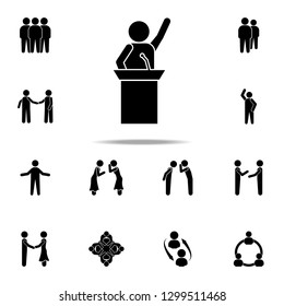 a speech from the rostrum icon. Conversation icons universal set for web and mobile