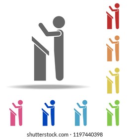 a speech from the rostrum icon. Elements of Conversation in multi colored icons. Simple icon for websites, web design, mobile app, info graphics