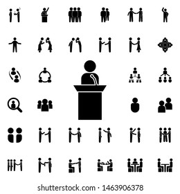 A speech from the rostrum icon. Universal set of conversation for website design and development, app development