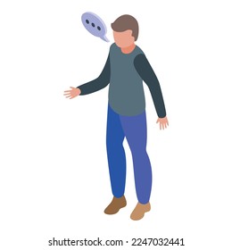 Speech skill icon isometric vector. School education. Service platform