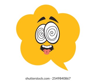 Bolhas de fala nas mídias sociais com conjunto isolado de bate-papo de personagem facial. Ilustração de design gráfico plano vetorial