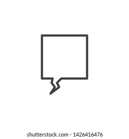 Speech square line icon. Chat message linear style sign for mobile concept and web design. Forum comment outline vector icon. Symbol, logo illustration. Vector graphics