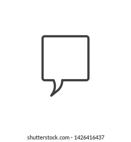 Speech square line icon. linear style sign for mobile concept and web design. Chat, speech, comment, chatting outline vector icon. Symbol, logo illustration. Vector graphics