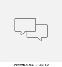 Speech squares line icon for web, mobile and infographics. Vector dark grey icon isolated on light grey background.