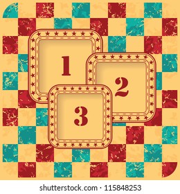 Speech Squares On Abstract Grunge Background With Squares