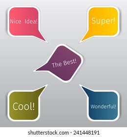 speech squares round corners colored bubbles