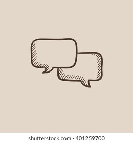 Icono de esbozo de cuadrados de voz.