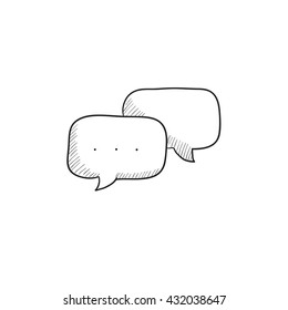 Speech squares vector sketch icon isolated on background. Hand drawn Speech squares icon. Speech squares sketch icon for infographic, website or app.