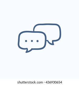 Speech squares vector sketch icon isolated on background. Hand drawn Speech squares icon. Speech squares sketch icon for infographic, website or app.