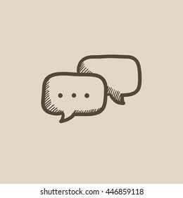 Speech squares vector sketch icon isolated on background. Hand drawn Speech squares icon. Speech squares sketch icon for infographic, website or app.