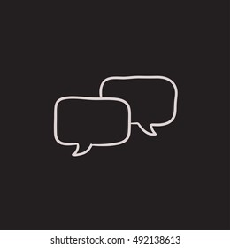 Speech squares vector sketch icon isolated on background. Hand drawn Speech squares icon. Speech squares sketch icon for infographic, website or app.